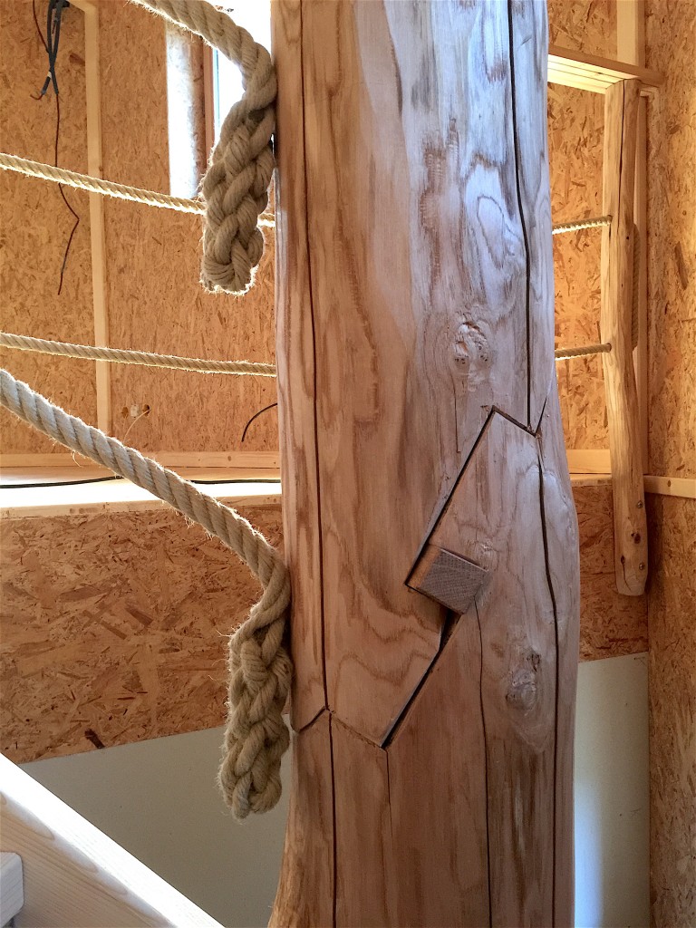 Escalier jonction maison en bois en Normandie